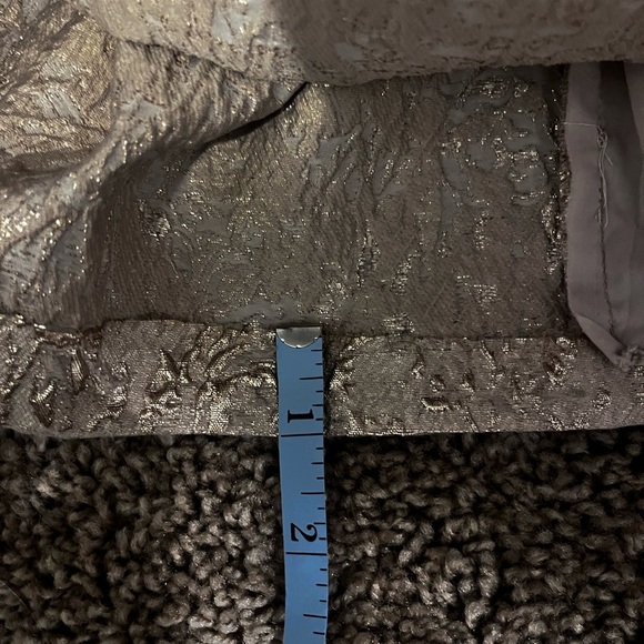 Teri Jon Gold Designer gown Jacquard one shoulder,
side ruffle size 12 - Picture 10 of 10